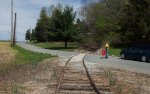Flagging the Waltermyer School Road upper grade crossing